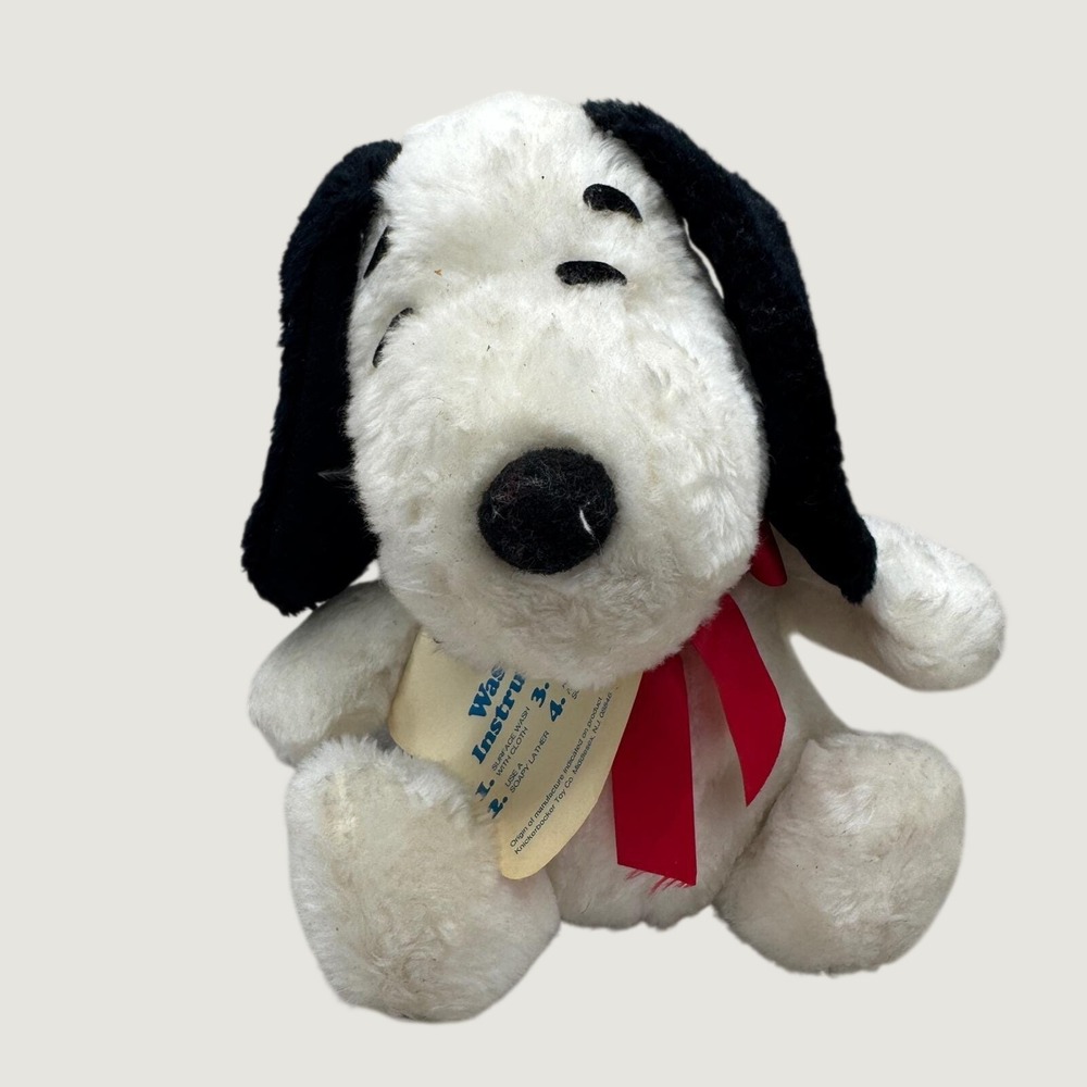 Knickerbocker Snoopy Plush Toy Small White VTG 1968 Peanuts Retro Kitsch 9 Inch‎